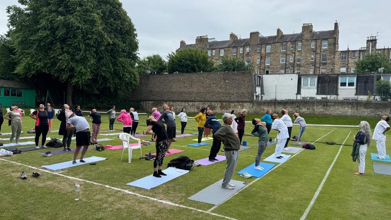 Celebrated International Day Of Yoga at Grange Cricket Club, Edinburgh